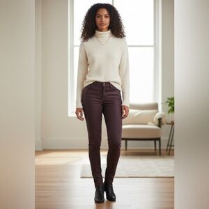 NWT Banana Republic Skinny Jeans Size 26/2 Mid Rise Burgundy Stretch